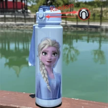 1 Pc Cute Cartoon Water Cups, Leak-Proof Plastic Sports Water Bottle, Cute Personalized Gift, Suitable For Outdoor Hiking, School, Office, Perfect Gift - Multicolor - View 3