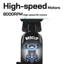BRDCLIP Professional Hair Clipper Set, Adjustable Hair Clipper 10000RPM Electric Shaver, Reciprocating Shaver For Men With Base BRD-106 BRD-107 BRD-609 - Multicolor - View 4