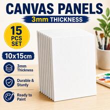 20pcs 4x4 Inch Mini White Canvas Panels, Suitable For Watercolor, Acrylic And Oil Painting Creation, Portable Painting Surface For Artists, Home And Studio Use - Multicolor - View 13