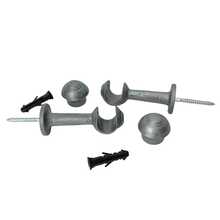 Kit With 6 Simple Curtain Rod Supports Pair With 19mm End - TITANIUM - View 4
