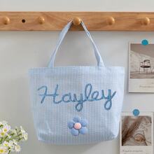 1pc Customized Bubble Gauze Tote Bag, Personalized Chenille Name Toiletry Bag, Travel Organizer Makeup Gift For Girlfriend/Mom/Teacher - Multicolor - View 43