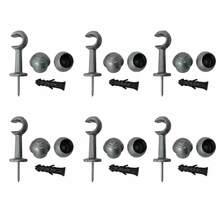 Kit With 6 Simple Curtain Rod Supports Pair With 19mm End - TITANIUM - View 12