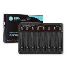 POWERKAN NL8 AA/AAA NiMH Battery Charger, 8-Slot LED Independent Charging, Universal 5V USB NiMH Battery Smart Charger, Smart Identification 1.2V NiMH/NiCd AA, AAA Battery Charger (Batteries Not Included) - Black Charger - View 9