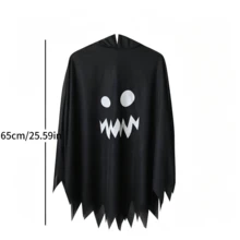 1PC Halloween Costume Ghost Face White Spirit Cloak Party Outfit Grim Reaper Pumpkin Set Cape - Multicolor - View 7