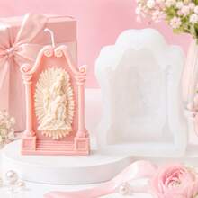 Zhonghui Mold 3D Religious Shrine Silicone Mold, Virgin Mary Chapel Candle Mold For DIY Scented Candles, Resin, Soap, Plaster, Prayer Gift And Home Decor Crafts - Virgin Mary - View 6