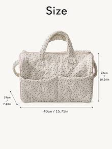 Floral Pattern Quilted Fashion Large-Capacity Short Trip Tote Bag, Sports Bag, Yoga Bag, Back-To-School Supplies, Travel Essential, College Dorm Must-Have, Holiday Essential, Classroom,Back To School - View 9