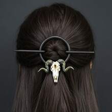 1pc Vintage Dragon Bone Skull Hair Stick, Skeleton Octopus Tentacle Circular Hair Pin, Dark Bone Hair Stick, Gothic Witch Hair Clip, Women's Headpiece Gift - Multicolor - View 7