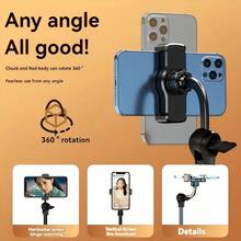 Adjustable Height Desktop Phone Stand -- 360° Rotation, Foldable, Portable Tabletop Phone Holder, Suitable For Study, Library, Airplane, Bedroom, Live Streaming Stand, Video Phone Stand, Gift - Multiple Styles - View 3