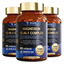 12-In-1 Magnesium Complex 700mg Supplement Capsules - Relaxation Muscle, Heart Health, Stress Relief, Vegan, 120 Caps - 3件 - 查看 1