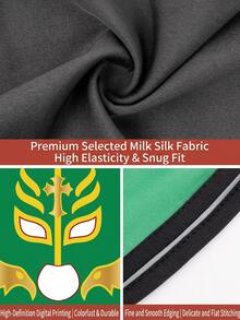 1pc Men's Mexican Lucha Libre Mask Hero Print Full Face Balaclava Stretchy Milk Silk Breathable Combat Mask Halloween Carnival Party Cosplay Role Play Wrestler Costume Accessory Prop - Multicolor - View 7