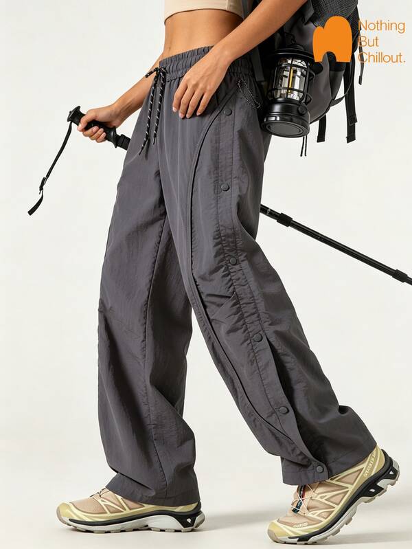 NBCT Women's Outdoor Cargo Pants With Elastic Drawstring, Loose Fit, Versatile For Hiking, Camping, Commuting And Casual Wear