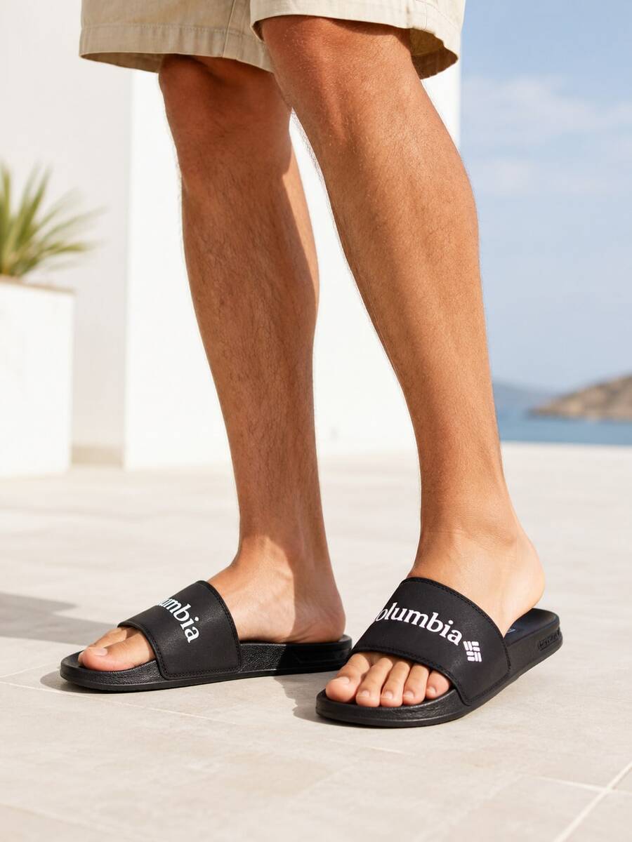 Columbia HOOD RIVER SLIDE-Negro, Blanco Sandalias Deportivas Transpirables Cómodas Duraderas para Hombres - Negro - Ver 1