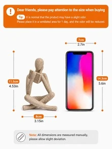 1pc Abstract Reading Figurine, Minimalist Book Lover Desktop Decor, Cream Style Bookshelf Ornament, Modern Home Office Sculpture, Cozy Bedroom Tabletop Decoration, Bookshelf Accessory, Aesthetic Room Decor, Teacher Student Gift, Housewarming Gift - A - View 10