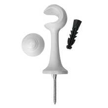 Kit With 6 Simple Curtain Rod Supports Pair With 19mm End - White - View 5