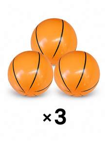 3pcs (9 Inch) Inflatable Basketball Beach Ball, PVC Water Pool Accessory Suitable For Pool Beach Party, Basketball Party Gift, Theme Party, Birthday Party, Summer Beach, Summer Pool Party, Outdoor Family Interaction, Essential For Summer Vacation - Multicolor - View 12