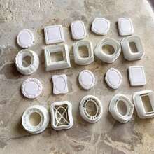 Geometric French Frame Style Soft Clay Mold, High Precision Cutting Mold, Handmade Gift Jewelry Pendant Clay Cutting Tool DIY Creative Decoration Earrings, Brooch, Clay Sculpture Making Mold - White - View 1