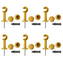 Kit With 6 Simple Curtain Rod Supports Pair With 19mm End - IVORY - View 1