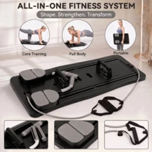 Pilates Board - Pilates Reformer Set, Multi-Purpose Foldable Pilates Reformer Board For Home, 4 In 1 Pilates Sliding Board(Black) - Black - View 7