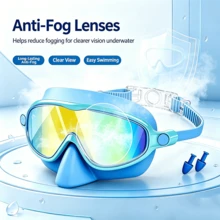 1/2 Packs Kids Swimming Goggles With Nose Clip, Suitable For Children Aged 3 To 14, Wide Field Of View, Anti-Fog, UV Protection, First Day Of School - Multicolor - View 5