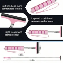 1pc Multifunctional Car Rearview Mirror Extendable Windshield Wiper Squeegee, Windshield Cleaning Brush, Extends Up To 98cm - Multicolor - View 8