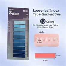 1pc Gradient Color Index Tab Sticky Notes, Reusable Writable Page Marker Flags With Ruler, Loose-Leaf Notebook Divider Labels, Multi-Color Book Marking Stickers, Suitable For Office, School, Journal Classification School Supplies - one-size - View 10