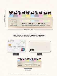 150 Sheets/Pack, Cute Cat-Themed Sticky Note Set-A Must-Have For Bookmarks And Memos, An Office Essential Back To School - one-size - View 2
