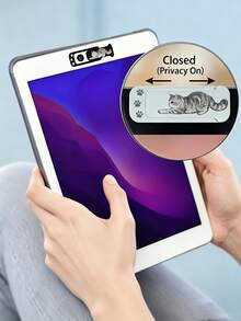 Cubierta de cámara con patrón de gato lindo, protector de privacidad para computadora de escritorio, portátil y tableta, diseño de deslizamiento fácil, escudo de privacidad anti-espionaje, adecuado para maestros o regalo de temporada de regreso a la escuela - Multicolor - Ver 2