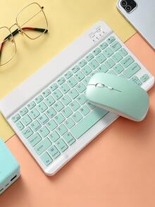 AKKHOO Rechargeable Silent Wireless Bluetooth Keyboard Mouse Set, Mini Portable For Office Use With /Phone/Computer/Tablet - View 12