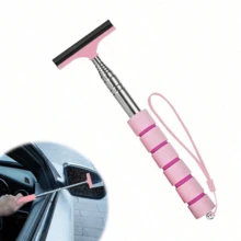 1pc Multifunctional Car Rearview Mirror Extendable Windshield Wiper Squeegee, Windshield Cleaning Brush, Extends Up To 98cm - Multicolor - View 3
