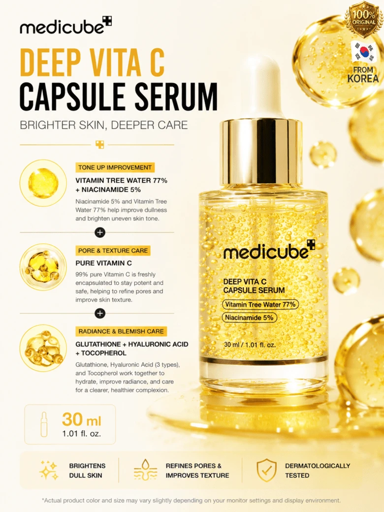 Medicube Deep Vita C Capsule Serum | Brightening, Firming, And Revitalizing Facial Serum With Encapsulated Vitamin C | Korean Skincare 30ml / 1.01 Fl. Oz. - 深層維C膠囊精華液 - 查看 1