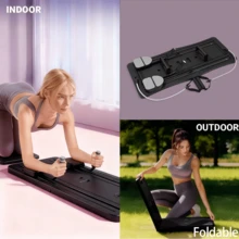 Pilates Board - Pilates Reformer Set, Multi-Purpose Foldable Pilates Reformer Board For Home, 4 In 1 Pilates Sliding Board(Black) - Black - View 4