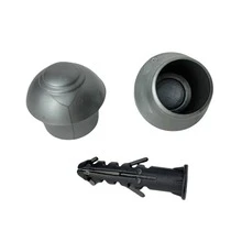 Kit With 6 Simple Curtain Rod Supports Pair With 19mm End - TITANIUM - View 10