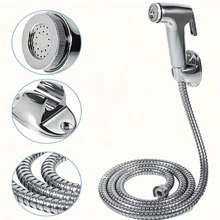 3PCS Bathroom Accessories 1 Pieceset Household Handheld Shower Set Toilet Spray Gun Toilet Booster Flusher Nozzle Handheld Spray Gun - Three-piece Set - View 5