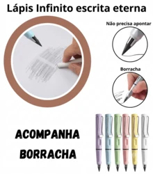 LÁPIS INFINITO ETERNO COM BORRACHA (EQUIVALE A 100 LÁPIS) - Multicolorido - Visão 7