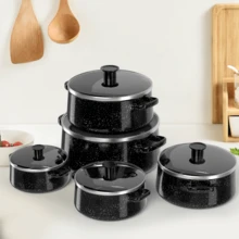 Lislark 10pcs Camping Cooking Set, Essential Items For Camping Cooking, Including Kitchen Tools, Suitable For Outdoor Activities Such As RV Camping, Picnics And Barbecues Household Kitchen Cookware - Black - View 6
