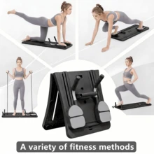 Pilates Board - Pilates Reformer Set, Multi-Purpose Foldable Pilates Reformer Board For Home, 4 In 1 Pilates Sliding Board(Black) - Black - View 9