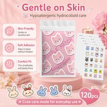 120pcs Cartoon Acne Patches, Cute Cat-Shaped Facial Concealer Acne Patches, Gentle & Non-Irritating, Unisex - Acne Patches - View 3