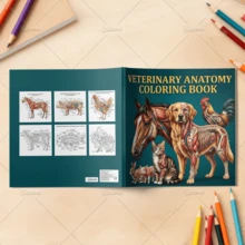 Veterinary Anatomy Coloring Book For Adults, Farm & Companion Animal Skeleton Organ Diagram Coloring Pages, Dog Cat Pig Rabbit Chicken Fish Anatomical Study Workbook For Vet School Students ﻿ - Coloring Book - View 5