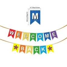 2pcs Banners For School Decorative Banner For Classroom And Office Decorations Simple Design For Reunions And Parties Welcome Banner Decorative Flags For Classroom Party Backdrop Lightweight Easy To Hang For First Day Of School Celebrations - Multicolor - View 8