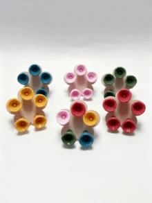 5pcs Colorful Bee Watering Set, Bee & Insect Drinking Cup, Colorful Bee Watering Station With Wooden Base, Suitable For Outdoor, Garden, Balcony, Potted Plants, Creative Gardening Decor, Practical Gardening Tool - Multicolor - View 9