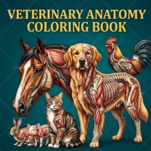 Veterinary Anatomy Coloring Book For Adults, Farm & Companion Animal Skeleton Organ Diagram Coloring Pages, Dog Cat Pig Rabbit Chicken Fish Anatomical Study Workbook For Vet School Students ﻿ - Coloring Book - View 11