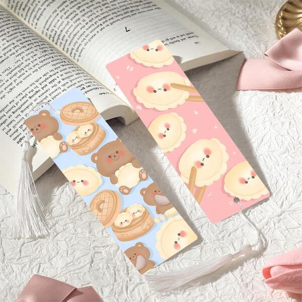 2pcs PET Printed Bookmarks, Exquisite And Beautiful Design, Durable And Elegant, Unique Pattern Design Suitable For Daily Use Or Collection. The Best Gift For The Back To School Season, Whether For Personal Use Or As A Gift For Family And Friends, It's A Unique And Practical Gift Choice To Add Atmosphere And Fun To Reading Time (Random Color Tassels)