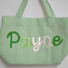 1pc Customized Bubble Gauze Tote Bag, Personalized Chenille Name Toiletry Bag, Travel Organizer Makeup Gift For Girlfriend/Mom/Teacher - Multicolor - View 68