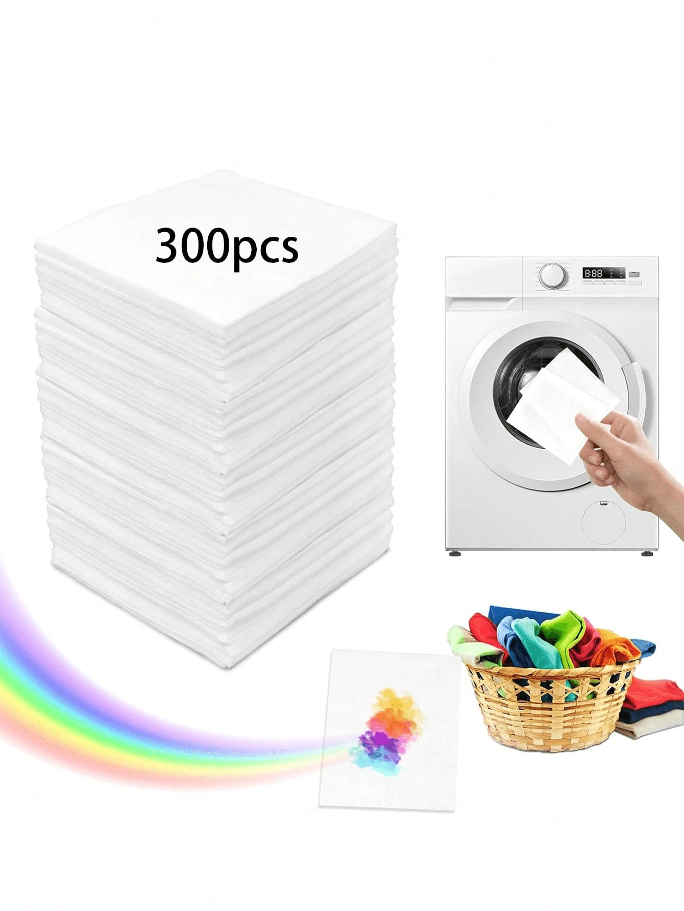240pcs Color Catcher Sheets, Prevent Clothes Fading And Color Bleeding, Lock Original Color, Suitable For Washing Machine Cleaning Clothes, Bed Sheets, Curtains, Various Fabrics And Household Items, Can Be Used For Home And Dorm - White - View 1