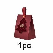 1/5/10pcs Christmas Gift Box - With Leather Handle, Felt Christmas Tree Crafts Design. Suitable For Gift Packaging, Christmas Atmosphere Decorations, Party Tote Bags, Tote Gift Bags. - View 8