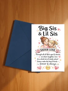 1pc "Sisters" Greeting Card With Envelope - Thoughtful Gift For Sisters, Celebrating Sisterly Love, Suitable For Birthday And Special Occasions, Blank Inside - View 16