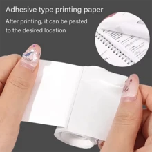5/10/20 Rolls Mini Printer Paper White Continuous Self-Adhesive Sticker Paper Suitable For Portable High-Definition Photo Printer Paper Printing Study Notes, Work, Photos, Images, Memo Mini Printer Paper 57mm - 1 Set - View 3