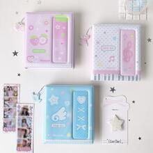 1pc Pastel Polka DotPhotocard Album With Cute Pendant Chain, Photo Card Holder Book Aesthetic Star Wing Music Note Design Idol Photocard Collect Book Portable Card Storage Binder For Fans DIY Card Organizer Gift,Card Holder - Photo Album - View 8