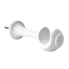 Kit With 6 Simple Curtain Rod Supports Pair With 19mm End - White - View 6