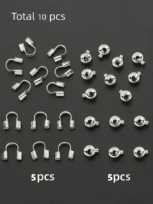 30/60/100pcs Jump Ring Set, Includes Gold-Plated Flat Positioning Buckles, U-Shaped Buckles, Bead Spacers, Metal Wire Connectors, Wire Clips - Multicolor - View 14